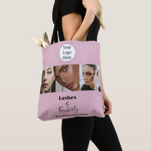 Wangenrotes Schrift-Logo Foto-Wimpernstudio Tasche