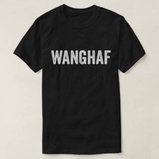 Wanghaf Distresierter Blocktext T-Shirt