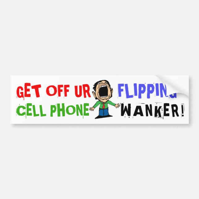 "WANKER-" ZELLEN-TELEFON-AUTOAUFKLEBER LUSTIG AUTOAUFKLEBER (Vorne)