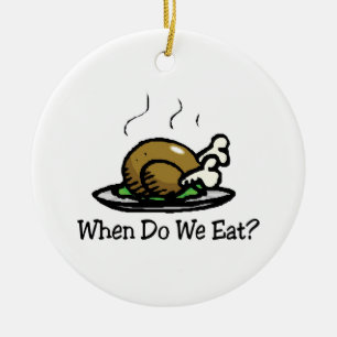Wann essen wir? Funny Erntedank Urlaub Türkei Keramik Ornament