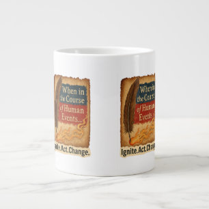 Wann im Lauf menschlicher Ereignisse - Quill Flame Jumbo-Tasse