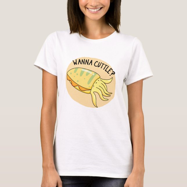 Wanna Cuttle Funny Cuttlefish Pub T-Shirt (Vorderseite)