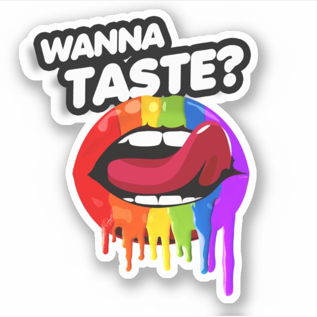 WANNA GESTASTET DEN RAINBOW AUFKLEBER (Vorderseite)
