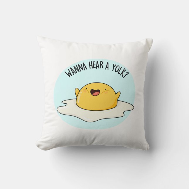 Wanna Hear A Yolk Funny Egg Joke Pub Kissen (Vorderseite)