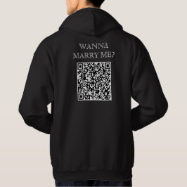Wanna heiraten mich QR-Code für Back Funny Vorschl Hoodie
