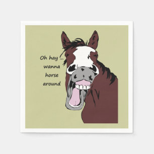 Wanna Pferd Rund um Funny Pferd Zitat oder Sprichw Serviette