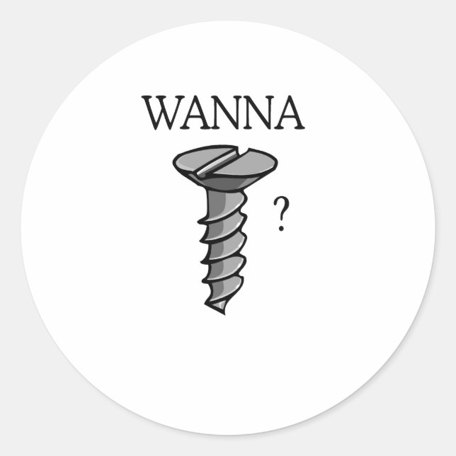 Wanna Schraube Runder Aufkleber (Vorderseite)