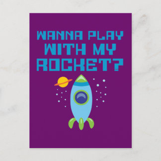 Wanna spielt mit meiner Rakete Postkarte