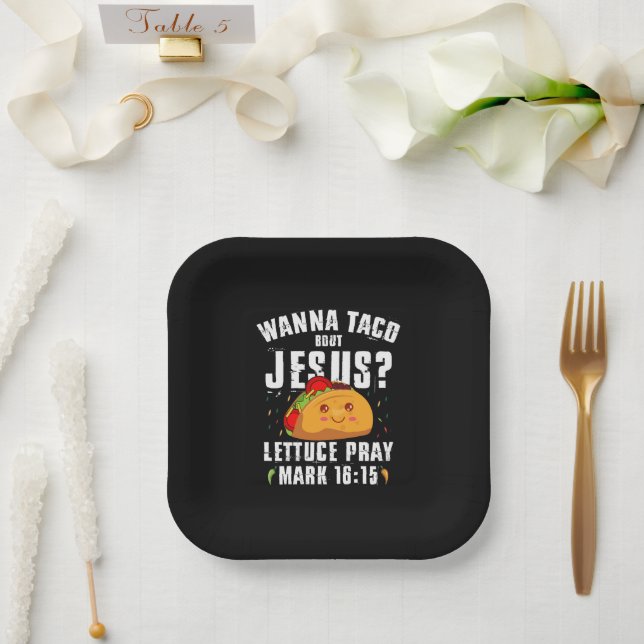 Wanna Taco Bout Jesus Cinco de Mayo Christlich Pappteller (Hochzeit)