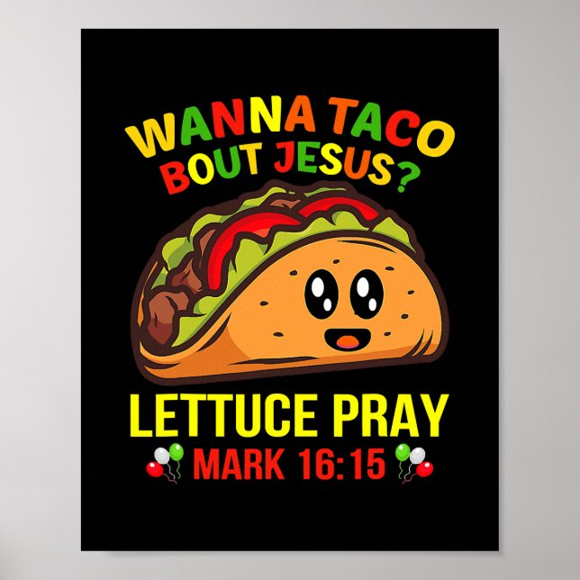 Wanna Taco Bout Jesus Cinco De Mayo Pun Women Men Poster (Vorne)