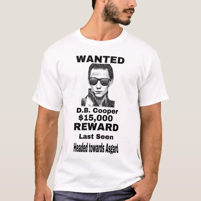 WANTED DB Cooper of Asgard  T-Shirt (Vorderseite)