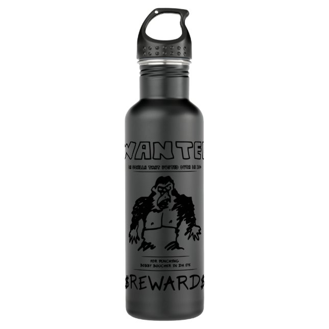 Wanted Gorilla   The Waterboy   Light Baseball ¾ S Edelstahlflasche (Vorderseite)