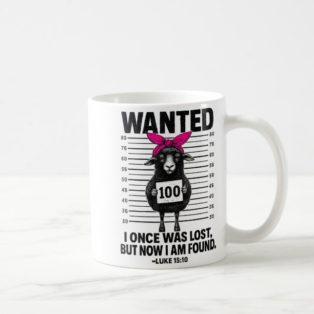 Wanted I Once Was Lost Funny Sheep Quotes Jesus Ch Kaffeetasse (Rechts)