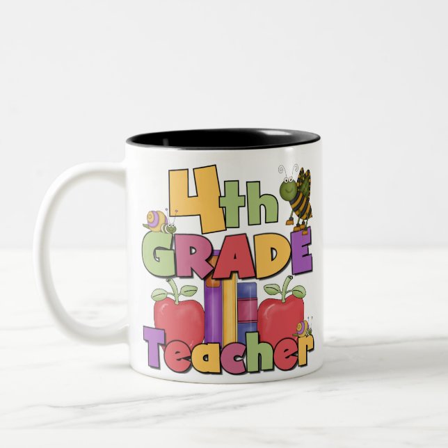 Wanzen und Apfel-4. Grad-Lehrer Zweifarbige Tasse (Links)