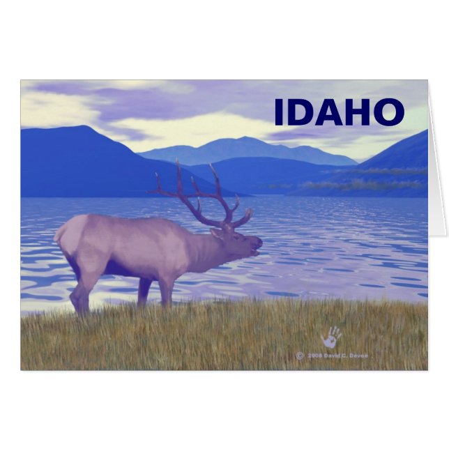 Wapiti (Elk) am See (Vorderseite (Horizontal))