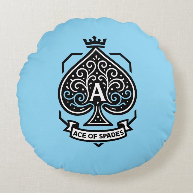 Wappen "Ace of Spades" — Kronleuchter Rundes Kissen (Vorderseite)