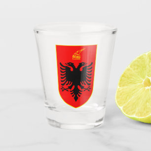 Wappen Albaniens Schnapsglas