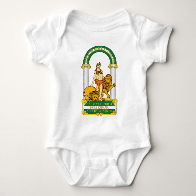 Wappen Andalusiens (Spanien) Baby Strampler (Vorderseite)