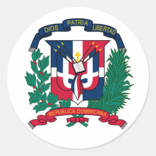 Wappen-Aufkleber für die Dominikanische Republik Runder Aufkleber