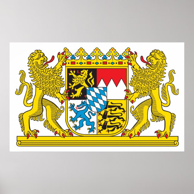 Wappen Bayerns Offizielles deutsches Symbol Poster (Vorne)