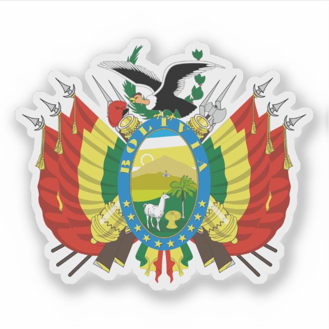 Wappen Boliviens Aufkleber (Vorderseite)