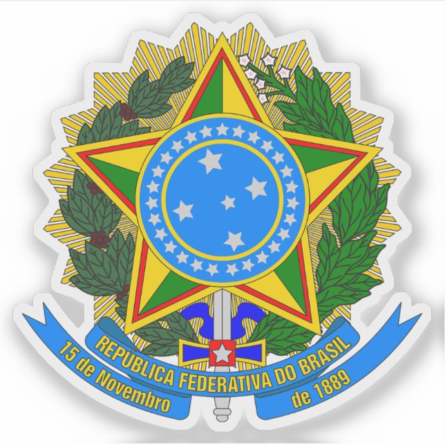 Wappen Brasiliens (1992-Gegenwart) Aufkleber (Vorderseite)