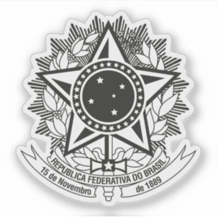 Wappen Brasiliens (Variante 1992-Gegenwart, b/w) Aufkleber
