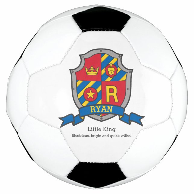 Wappen Buchstabe R Rot-Gelbe Krone Löwe Ryan Fußball (Vorderseite)