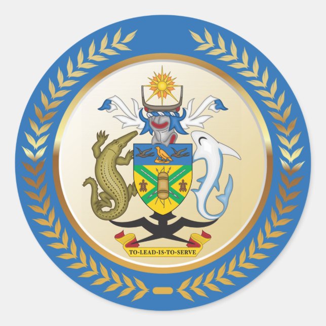 Wappen-Coat der Salomonen Runder Aufkleber (Vorderseite)