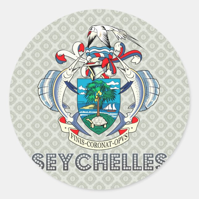 Wappen-Coat der Seychellen Runder Aufkleber (Vorderseite)