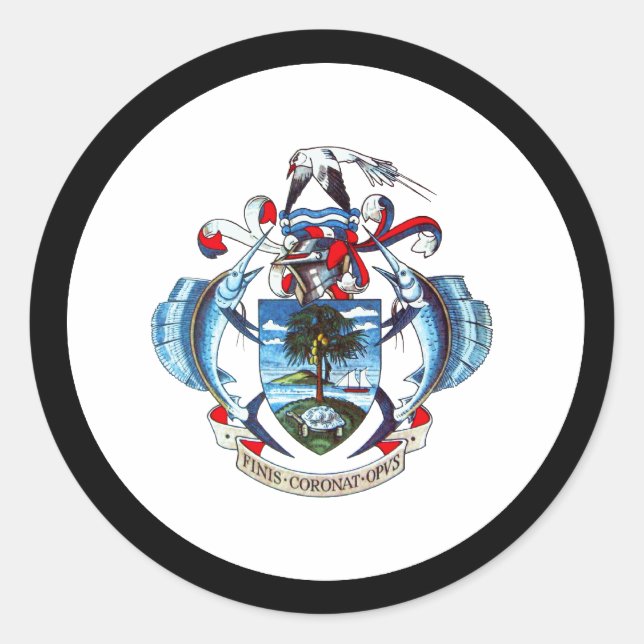 Wappen-Coat der Seychellen Runder Aufkleber (Vorderseite)