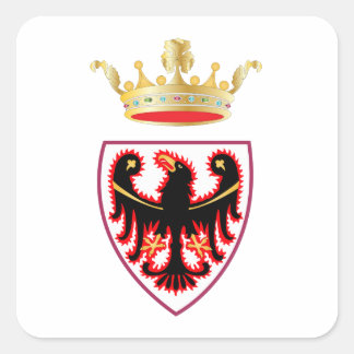 Wappen-Coat des Trentino (Italien) Quadratischer Aufkleber