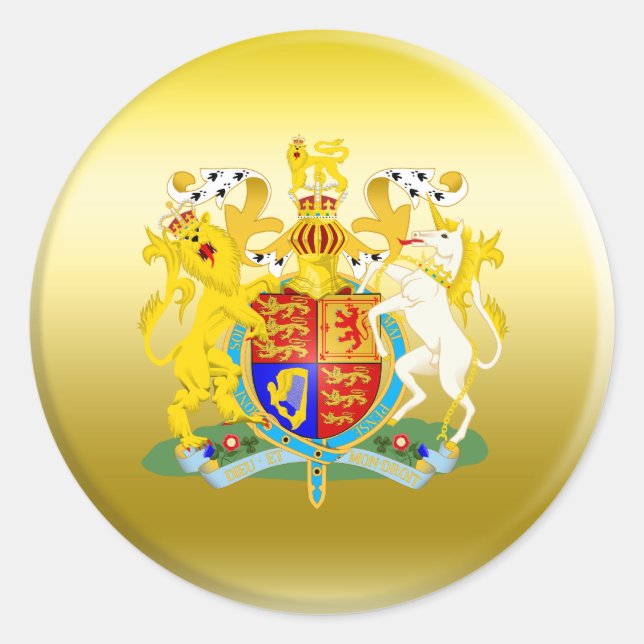Wappen-Coat im Vereinigten Königreich Runder Aufkleber (Vorderseite)