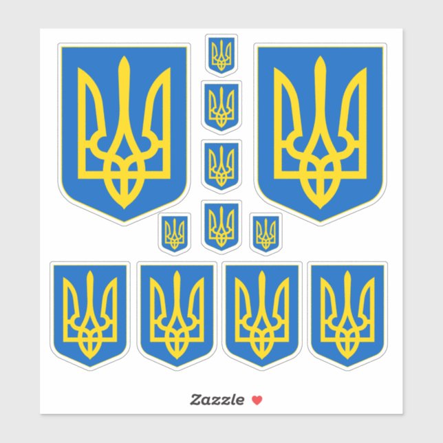 Wappen-Coat in der Ukraine Aufkleber (Blatt)