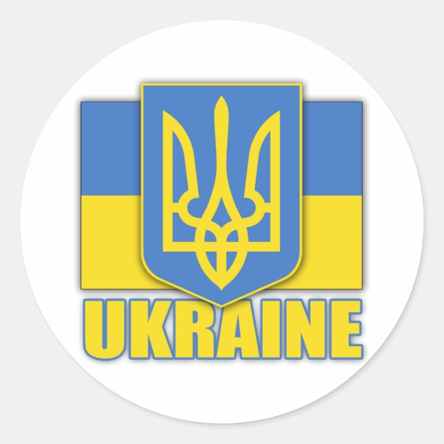 Wappen-Coat in der Ukraine Runder Aufkleber (Vorderseite)