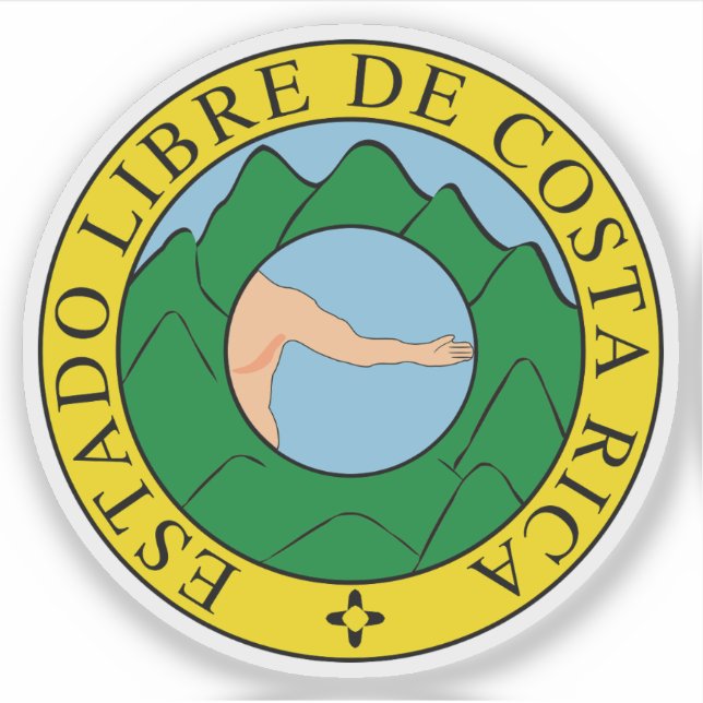Wappen Costa Ricas (1824-1840 & 1842-1848) Aufkleber (Vorderseite)