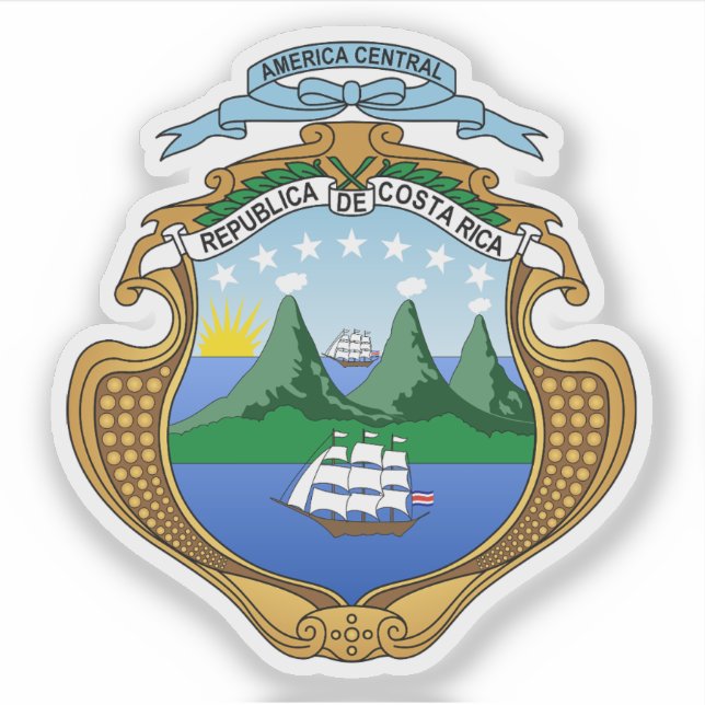 Wappen Costa Ricas Aufkleber (Vorderseite)