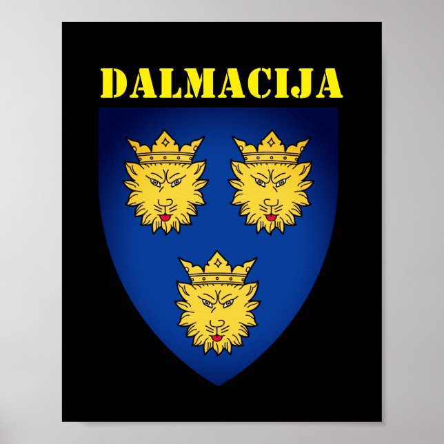 Wappen Dalmatiens, Kroatien Poster (Vorne)