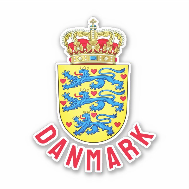 Wappen Dänemarks Aufkleber (Vorderseite)