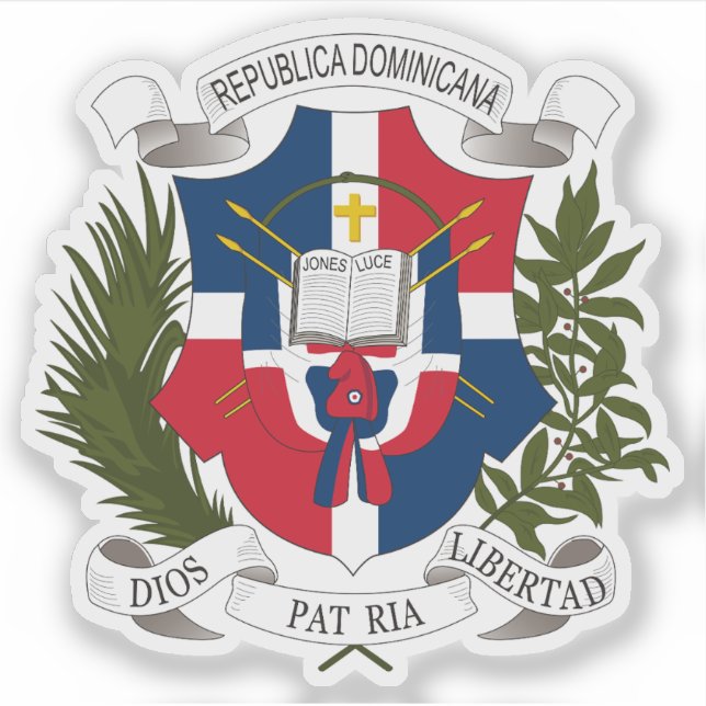 Wappen der Dominikanischen Republik (1860) Aufkleber (Vorderseite)