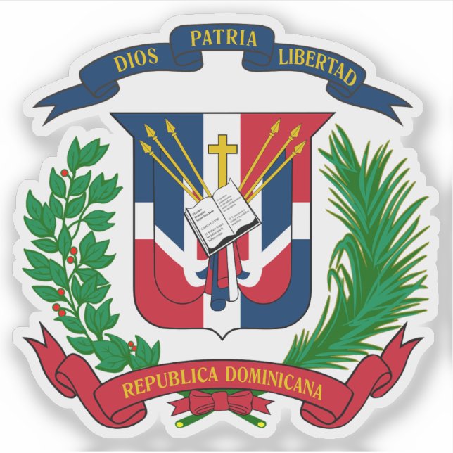 Wappen der Dominikanischen Republik Aufkleber (Vorderseite)