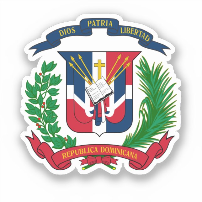 Wappen der Dominikanischen Republik Aufkleber (Vorderseite)