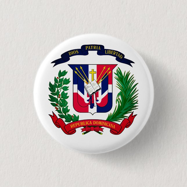 Wappen der Dominikanischen Republik Button (Vorderseite)