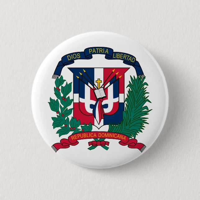 Wappen der Dominikanischen Republik Button (Vorderseite)