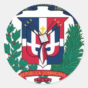 Wappen der Dominikanischen Republik DO Runder Aufkleber