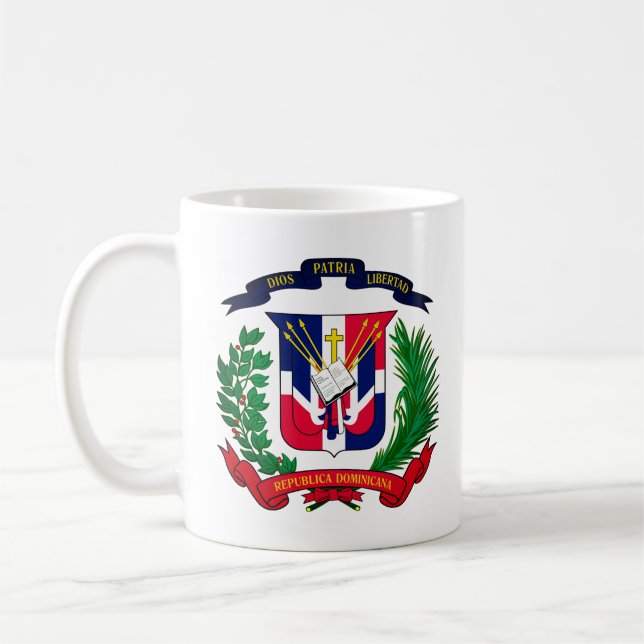 Wappen der Dominikanischen Republik Kaffeetasse (Links)
