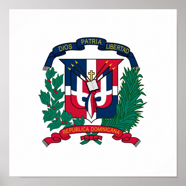 Wappen der Dominikanischen Republik Poster (Vorne)