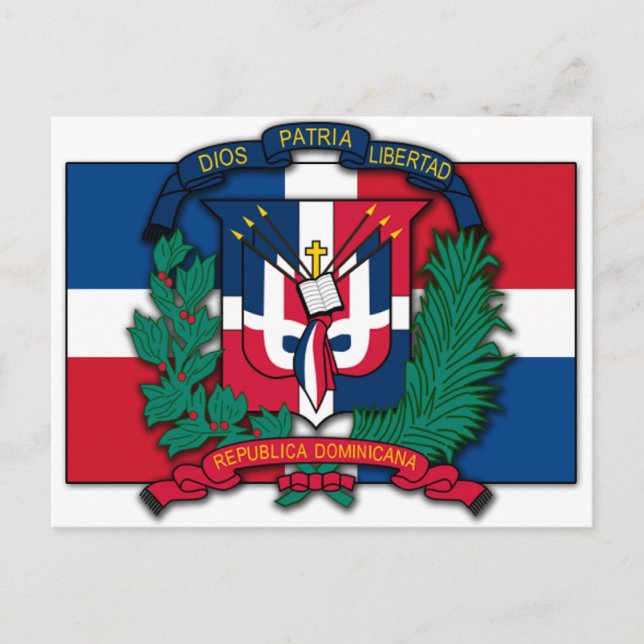 Wappen der Dominikanischen Republik Postkarte (Vorderseite)