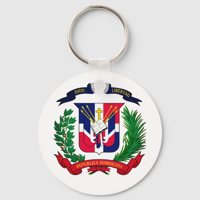 Wappen der Dominikanischen Republik Schlüsselanhänger (Vorderseite)