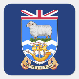 Wappen der Falklandinseln Quadratischer Aufkleber